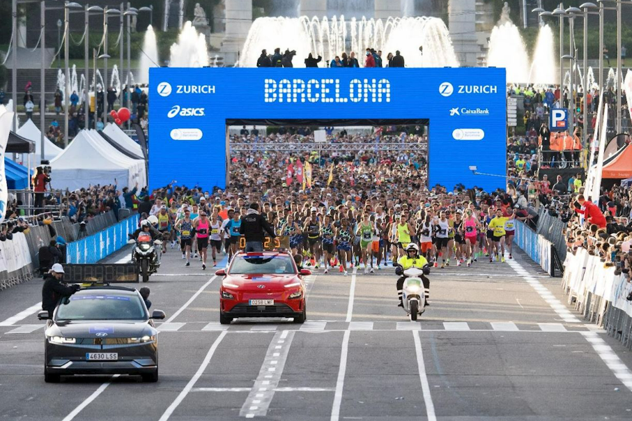 race line of Barcelona Marathon